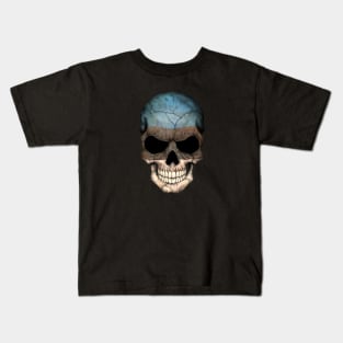 Estonian Flag Skull Kids T-Shirt